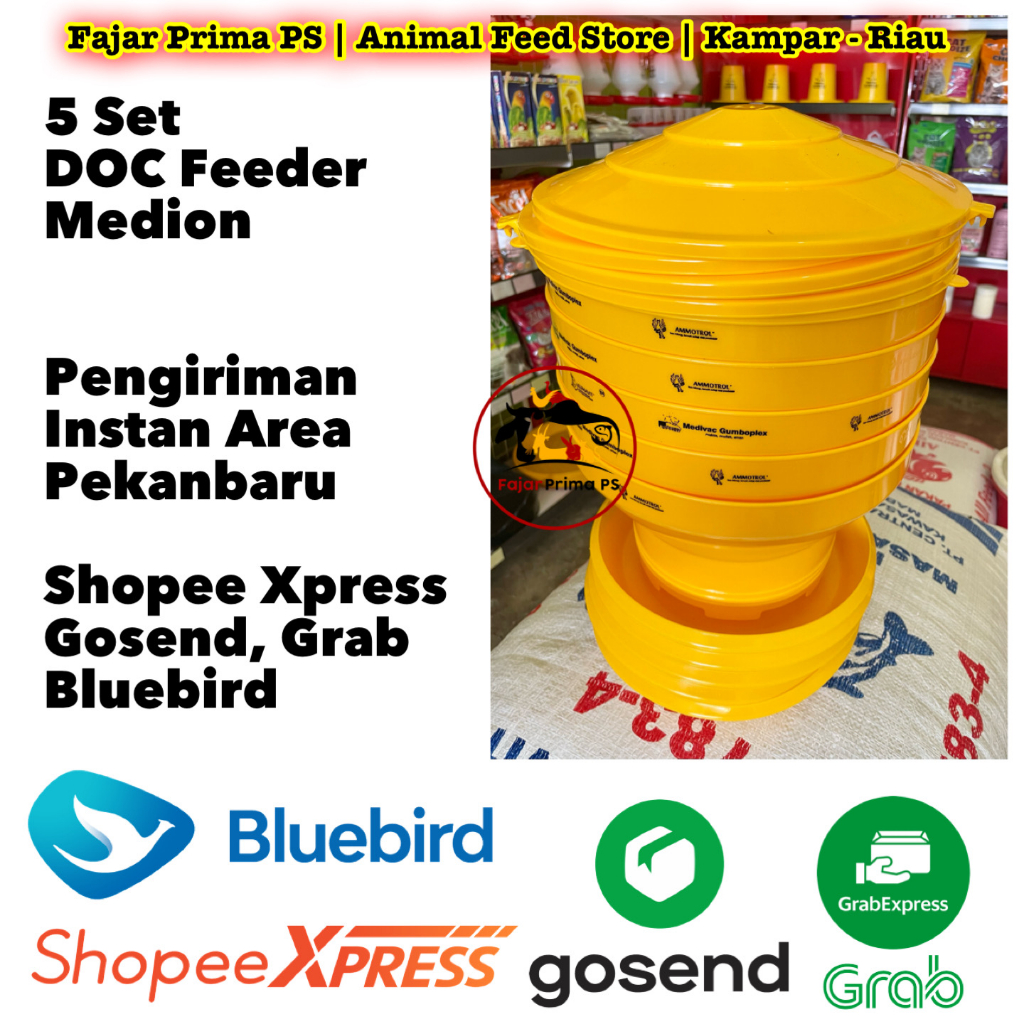5 set DOC Feeder + Tutup | Tempat Ransum Ayam | Tempat Pakan Anak Ayam | Baby Chick Feeder
