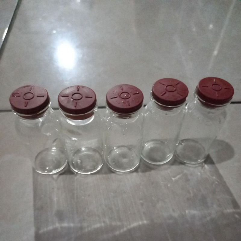 botol kecil 10cc panjang 5cm, botol kaca 10 ml, 50mm