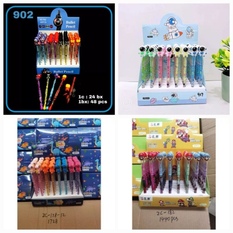 

Pensil Bensia 2B Sambung Susun/ Cabut Pasang Super Heroes/ Astronot/mario bross/dinosaurus/ natal christmas