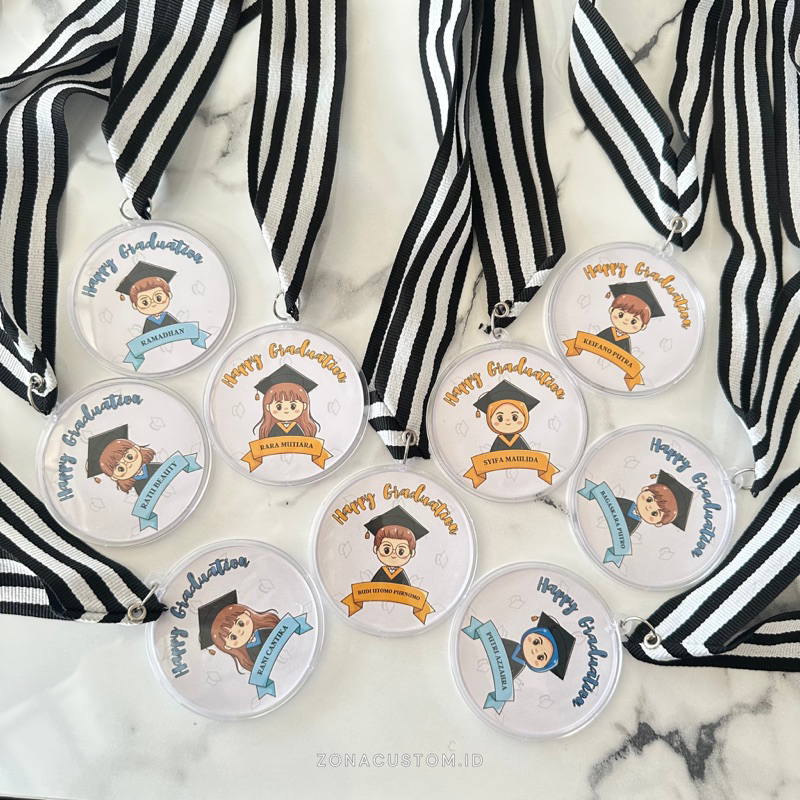 Custom Medali Akrilik - Mendali Gift Hampers Kado Unik Hadiah Ulang Tahun Best boyfriend Wisuda Best