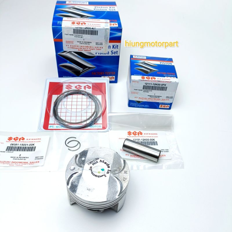 PISTON KIT SEHER OS STD STANDAR GSX 150 BANDIT 150 SATRIA FU FI INJEKSI 12100-12K00-KIT ASLI ORIGINA