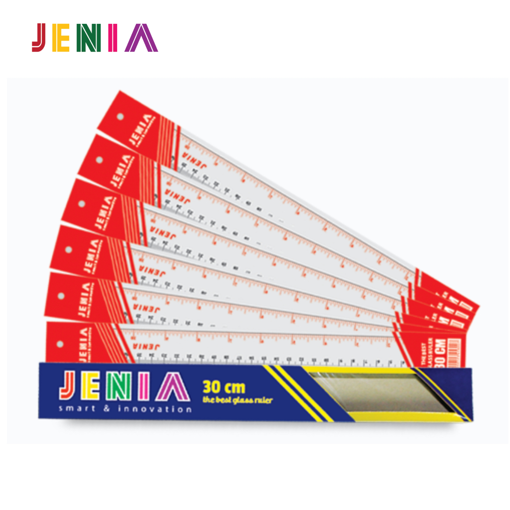 

1 LSN / 12 PCS Penggaris Bening Transparant Ruler JENIA 30cm