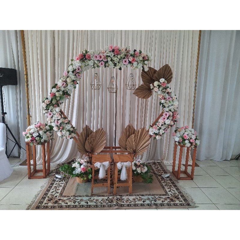 Sewa Backdrop Lamaran / Akad / Pemberkatan Type hexagonal