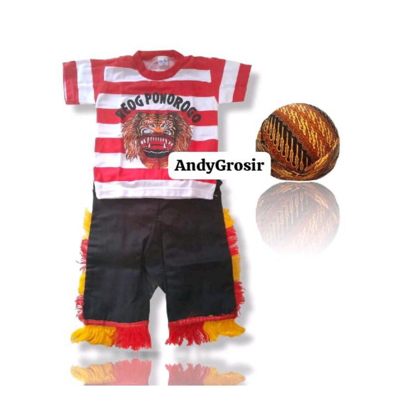 Setelan Baju Reog +Blangkon Solo Batik