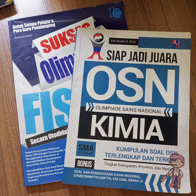 

PAKET 2 BUKU PRELOVED PERSIAPAN OLIMPIADE FISIKA DAN KIMIA (SUKSES OLIMPIADE FISIKA SMA DAN SIAP JADI JUARA OSN KIMIA SMA)