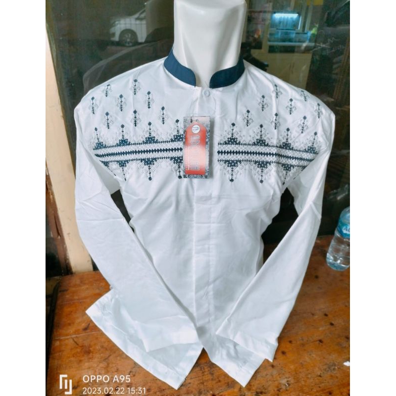baju taqwa/Koko lengan panjang Abdillah bordir