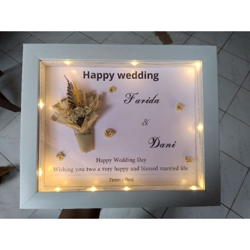 Kado Frame3D | Popup figora3D bunga kering custome foto.