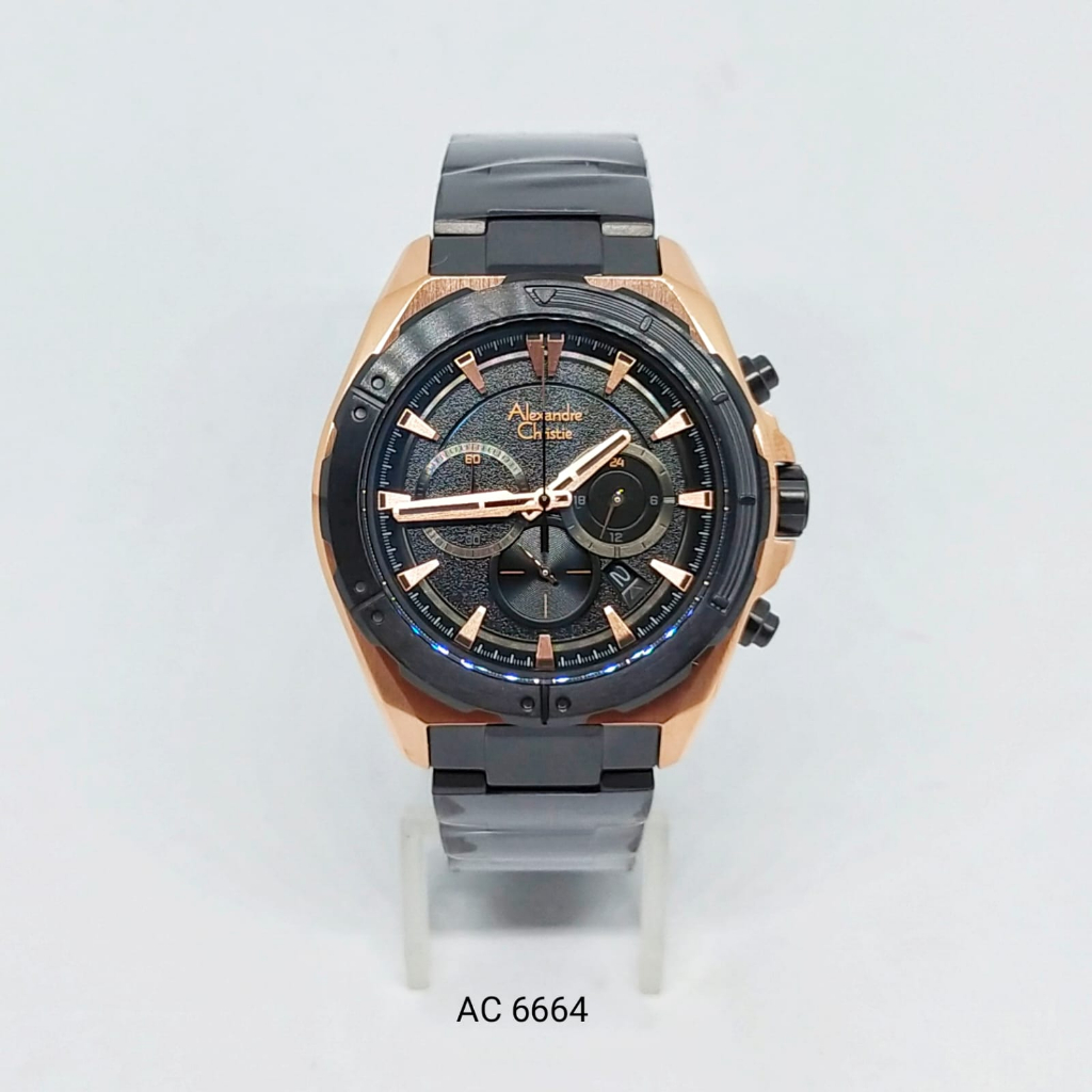 AC 6664 Besi Jam Tangan Original Pria Alexandre Christie