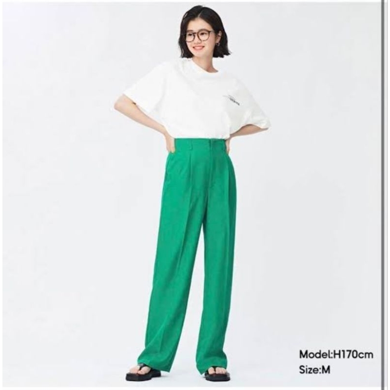GU STRAIGHT PANTS GREEN