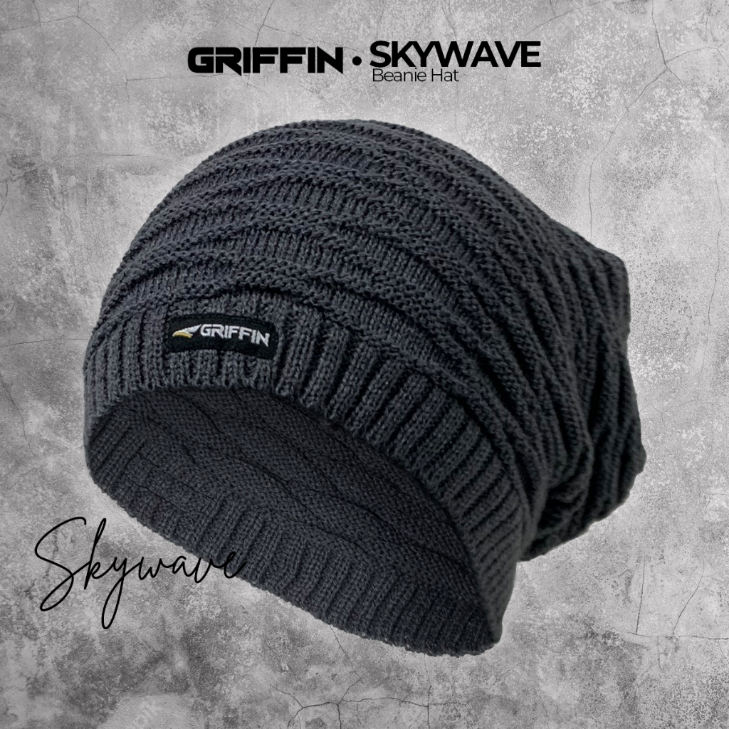 Topi Kupluk Pria Rajut Dewasa Keren Katun Akrilik Skywave by Griffin