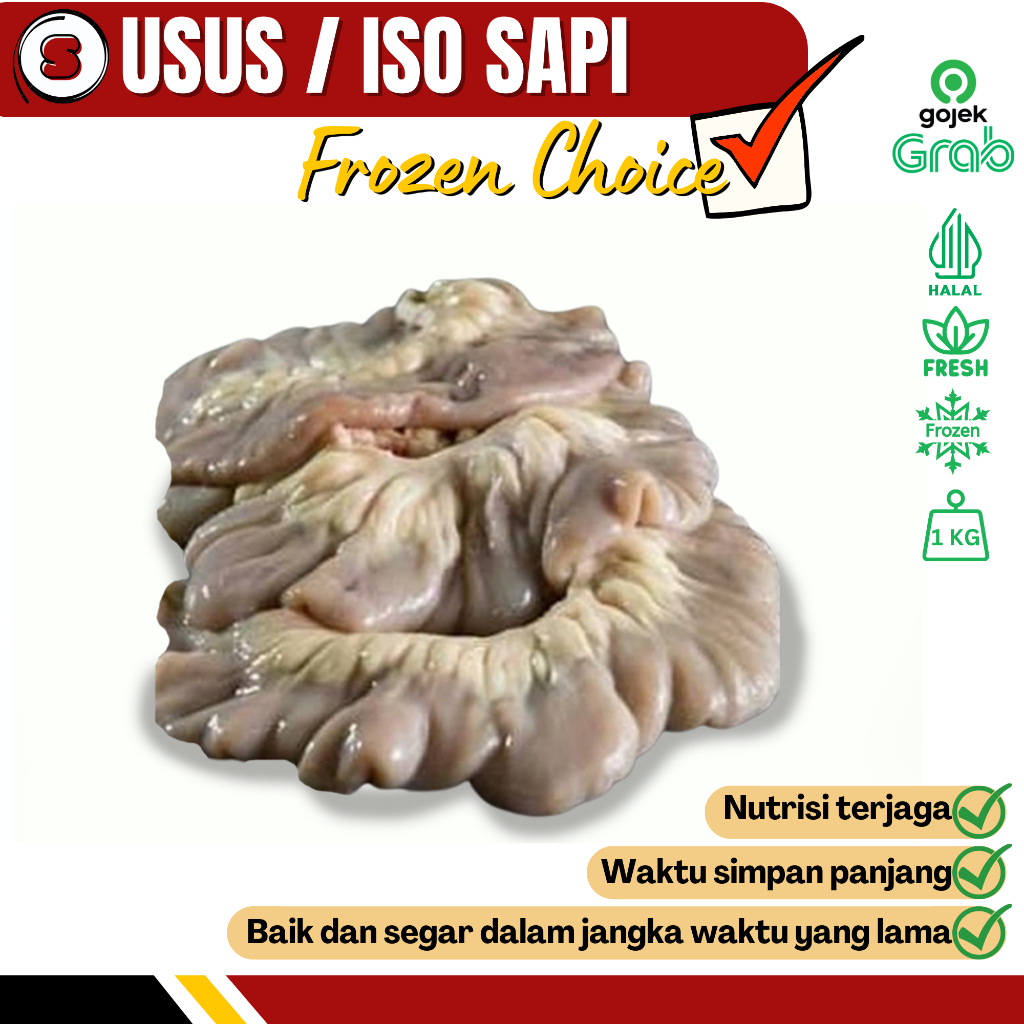 Sapina Daging Jeroan Sapi Usus Besar Sapi / Iso / Daechang Halal 1kg