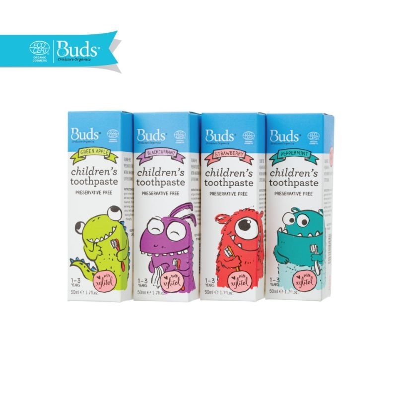 Buds Toothpaste 50ml Semua Varian dan Rasa untuk Usia (0-1y, 1-3y, 3-12y)