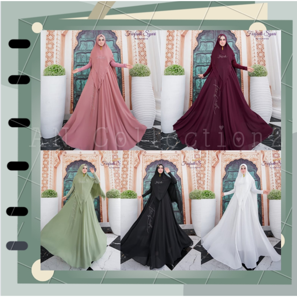 Kamela series gamis set syari ori Farfadh by Rayhan