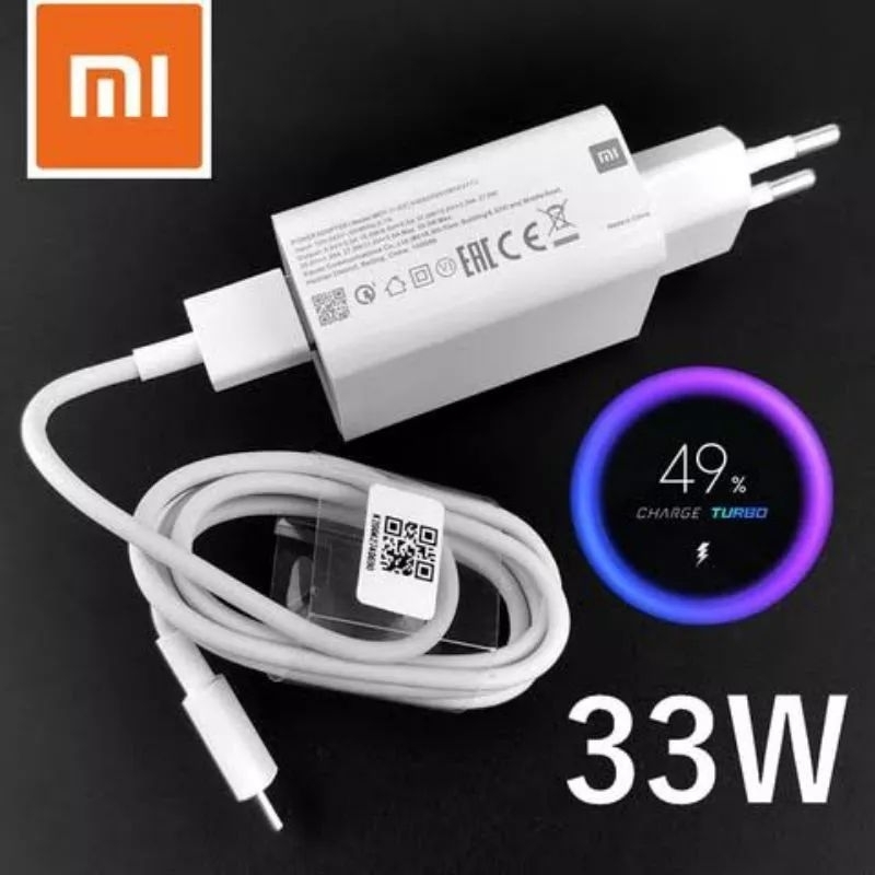 Charger Xiaomi 33W Charger Xiaomi Type C Fast Charging Xiaomi 33 Watt Turbo Charger Xiaomi 33W