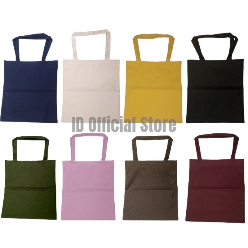TAS TOTEBAG POLOS CANVAS WARNA VELCRO / TOTE BAG POLOS MURAH / GROSIR TOTEBAG KANVAS KPOP