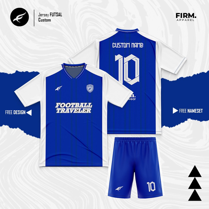 jersey futsal biru custom
