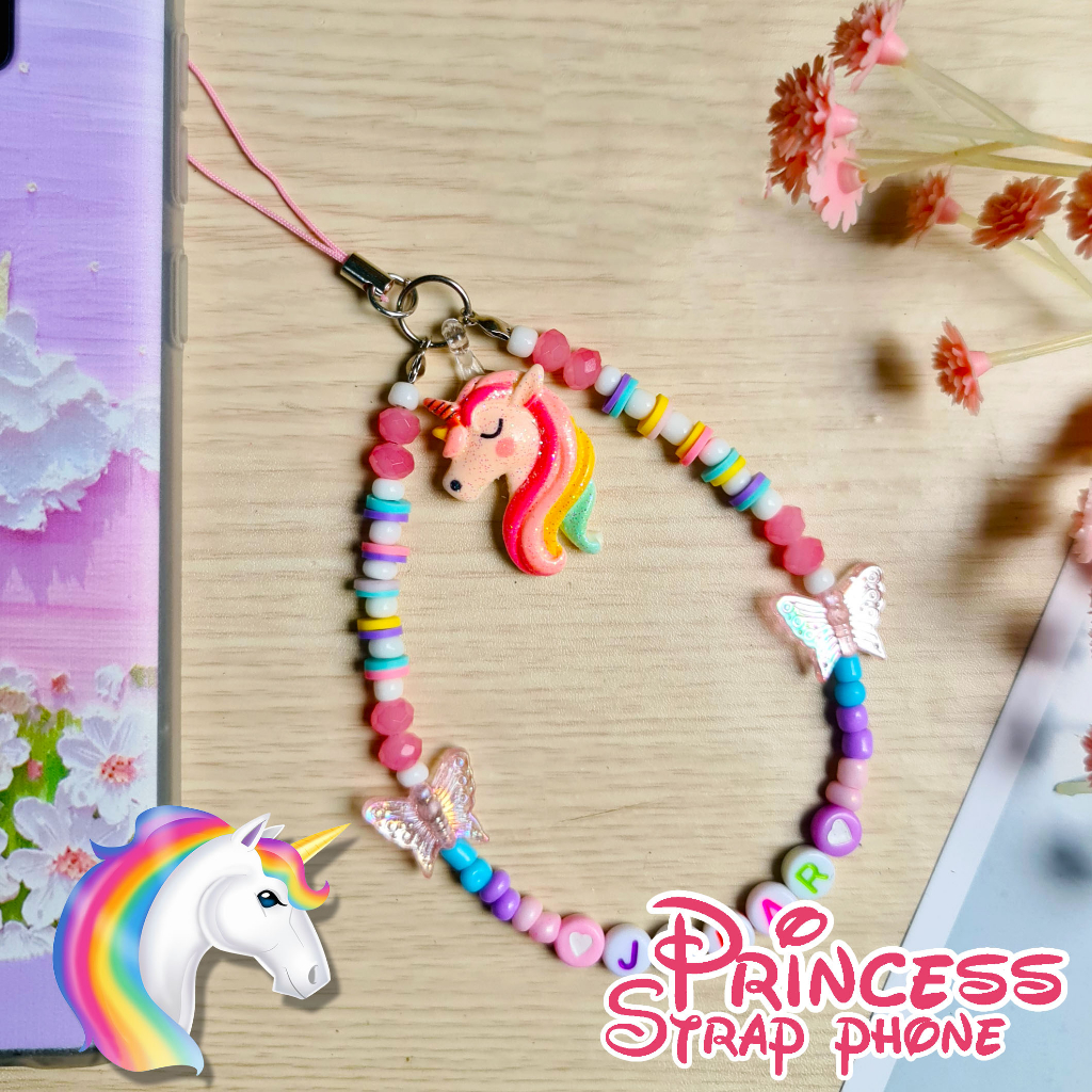 Tali Ponsel, Luggage Tag, Gantungan Kunci, Phone Strap Princess Custom Nama Mr Nanas