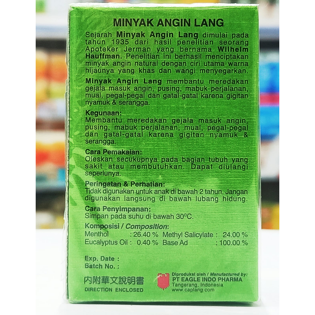 Minyak Angin Lang 𝟑𝐌𝐋 - Meredakan Masuk Angin