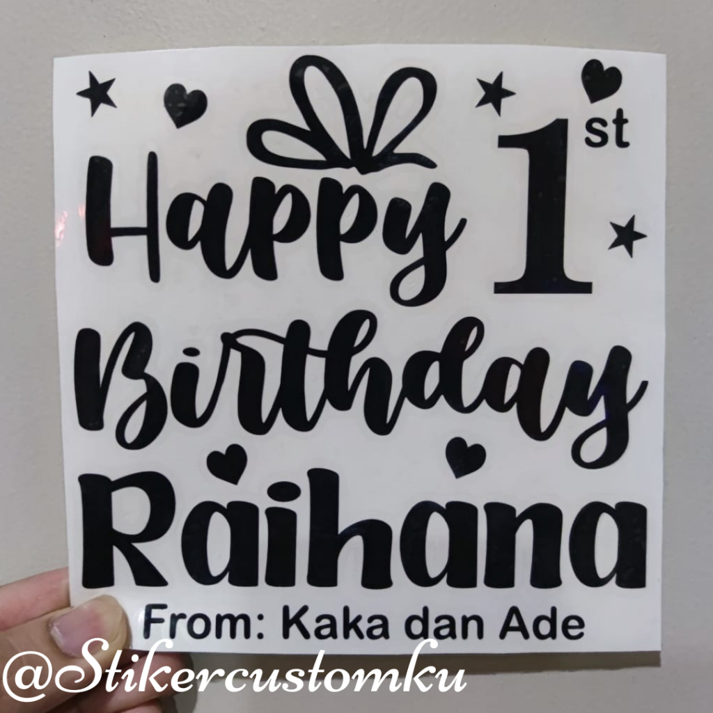 

Stiker Custom Untuk Balon PVC 10 inch Ukuran 15x15cm Stiker Akrilik
