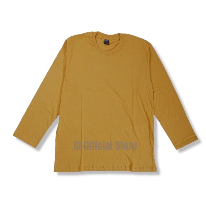 KAOS POLOS PANJANG COTTON COMBED 30S KUNING KUNYIT / KAOS POLOS KATUN / KAOS PANJANG KUNING / GROSIR
