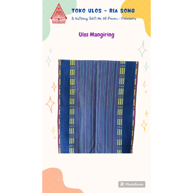 Ulos Mangiring Tenun Tarutung Warna Biru Pekanbaru