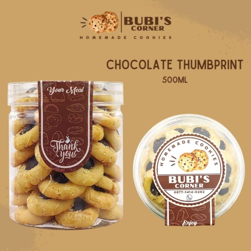 

Bubis Corner Chocolate Thimbprint Thumbprint Cokelat tabung 600 ml