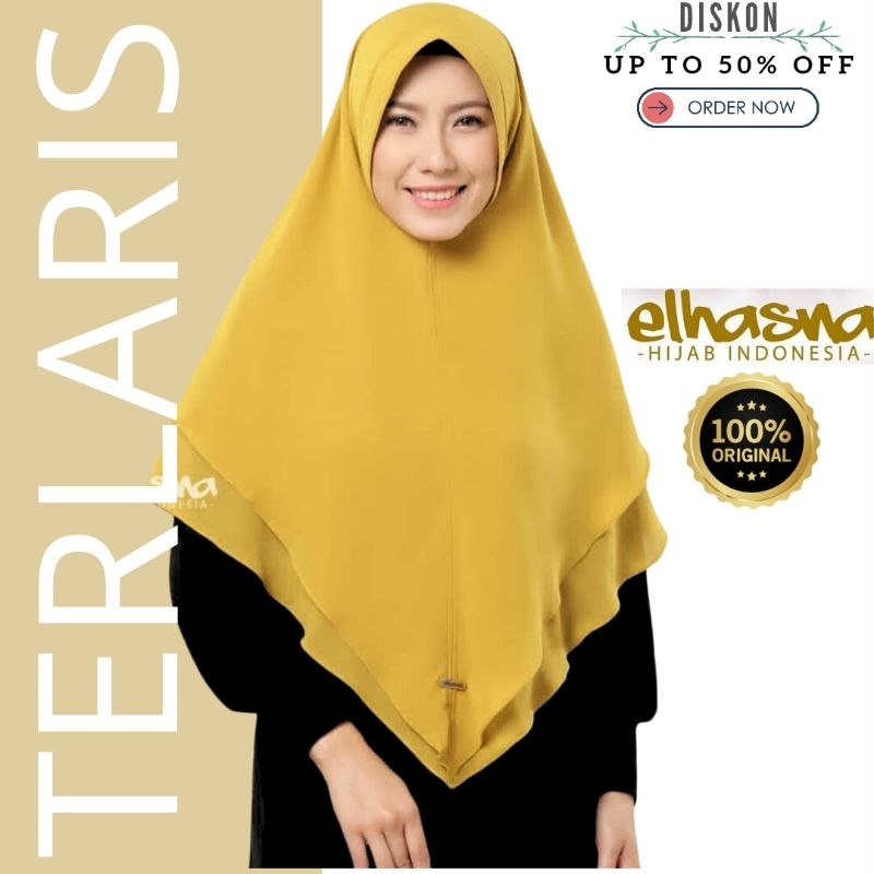 elhasna hijab khimar lancip ( L ) jilbab dua layer original by elhasna