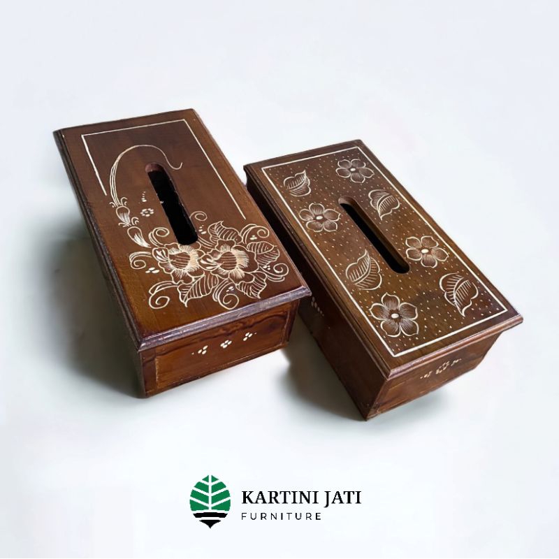 kotak tisu kayu jati ukir Jepara tempat tissue ukir minimalis wadah tisu souvenir kayu jati harga pr