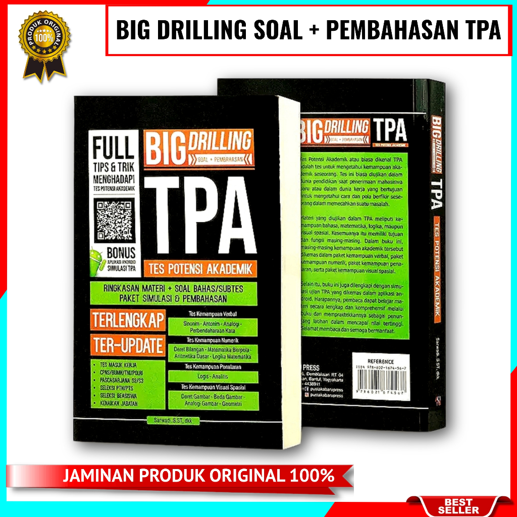 Buku BIG DRILLING SOAL + PEMBAHASAN TPA ( TES POTENSI AKADEMIK )