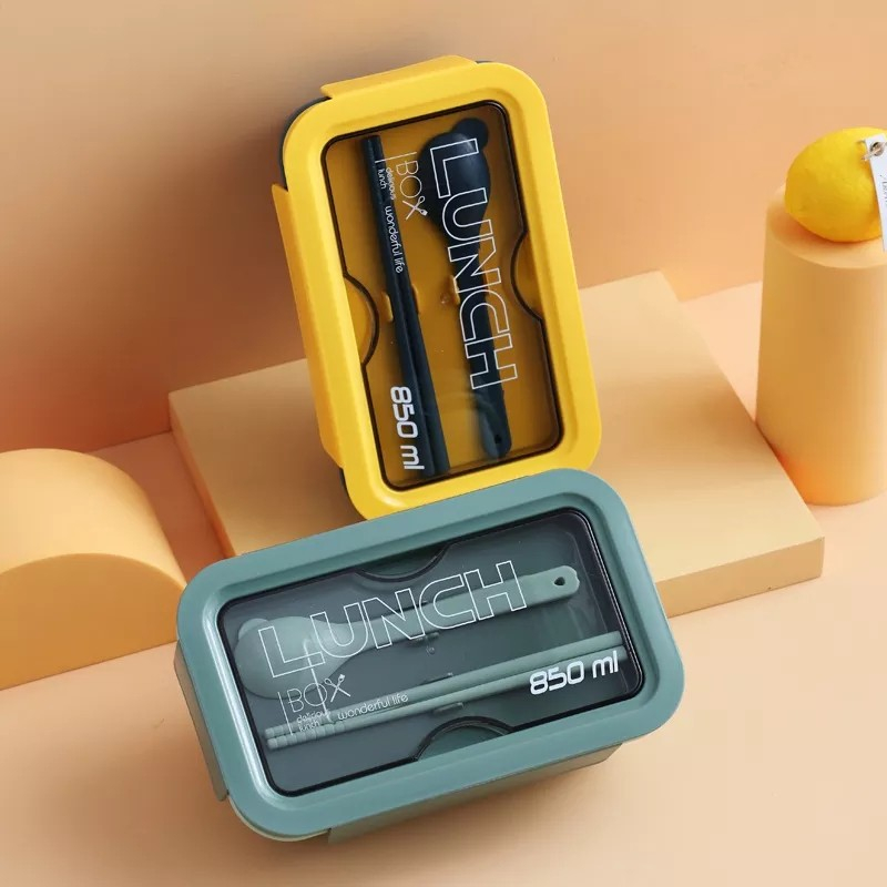 [KKV] Lunch Box Kotak Makan Tempat Bekal Sendok Sumpit 850ml