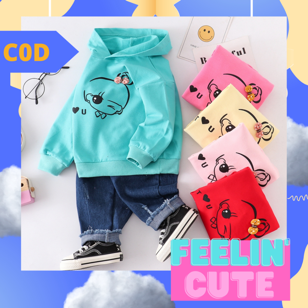 BAJU ANAK PEREMPUAN / SETELAN HOODIE ANAK CEWEK PREMIUM UMUR 1 TAHUN SAMPAI 3 TAHUN TERSEDIA VARIASI