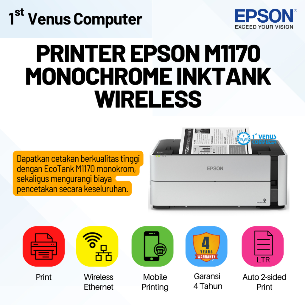 Printer Epson M1170 Monochrome InkTank Wireless / Printer Epson M1170
