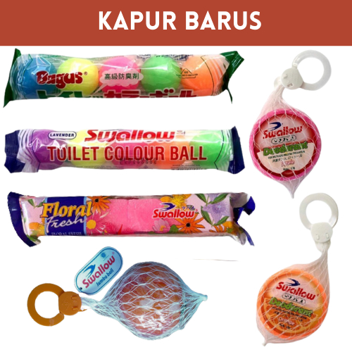 Kapur Barus | Toilet Colour Ball | Kamper Bola Besar | SWALLOW Deodorant | BAGUS | SWALLOW | Anti Ng