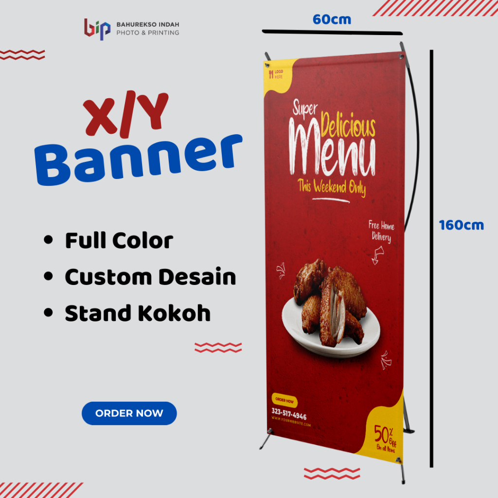 X dan Y Banner 60x160cm / Banner Wisuda/ Banner Nikahan