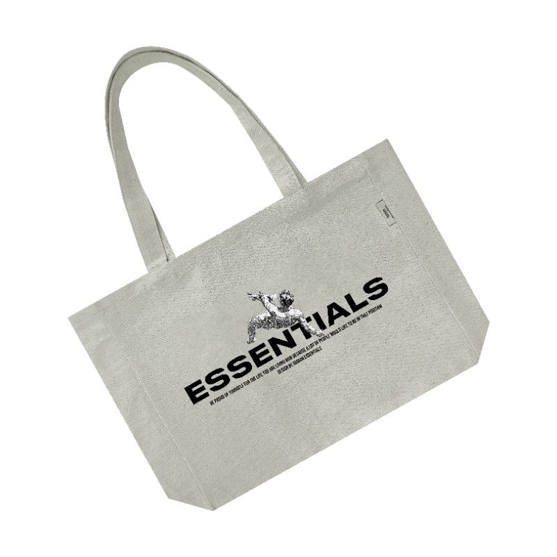 H&amp;E - Totebag Kanvas Denim Essentials Renaisance Denim Twill Grey - Tote Bag Unisex