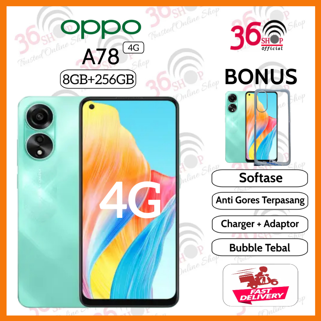 Oppo A78 4G 8GB+256GB Garansi Resmi 1 Tahun