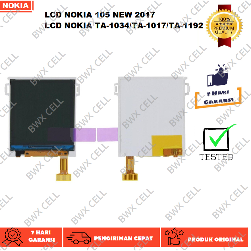 LCD NOKIA 105 NEW 2017 / TA 1034 / TA 1017 / TA 1192 OC ONLY LCD
