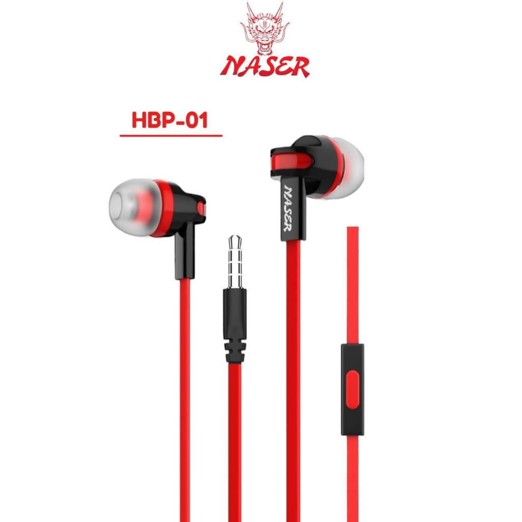 NASER HANDSFREE HBP-01 / Handsfree Jack Universal / Extra Bass / Earphone Cable + Mic