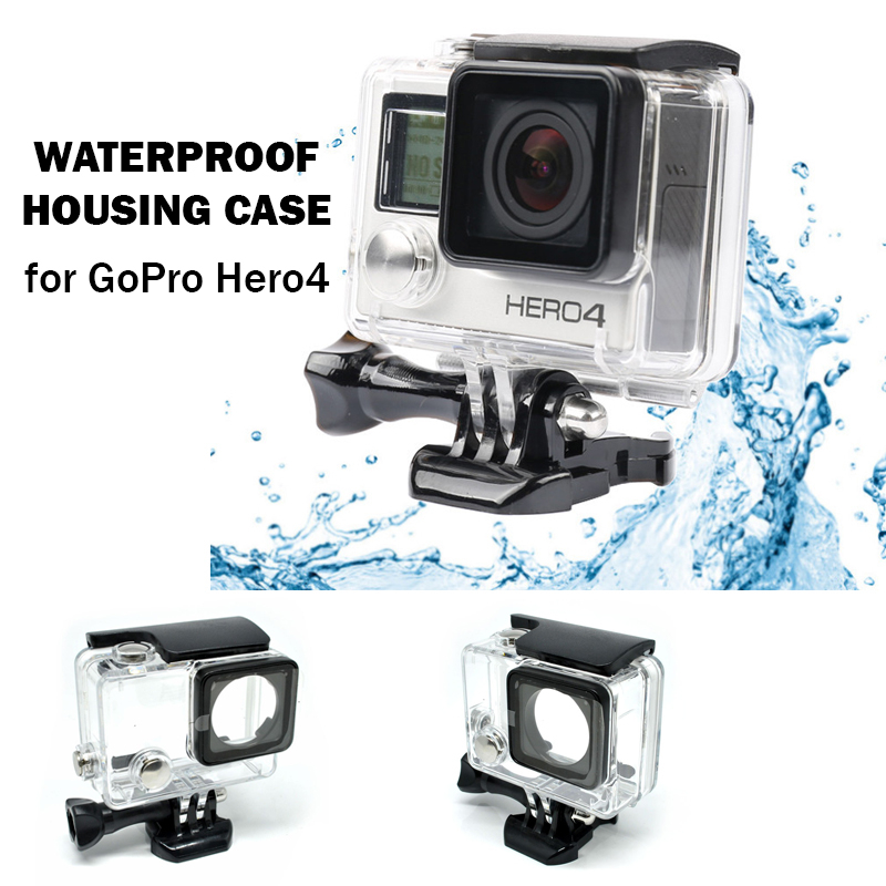 Waterproof Housing Case For GoPro Hero 4 Casing Underwater Action Camera Flat Button Anti Air