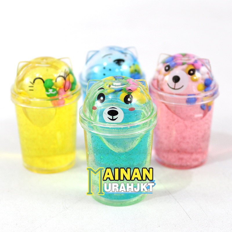 MAINAN ANAK SLIME BOBA ICE CREAM JELLY CUP MINI BOBA SLIME