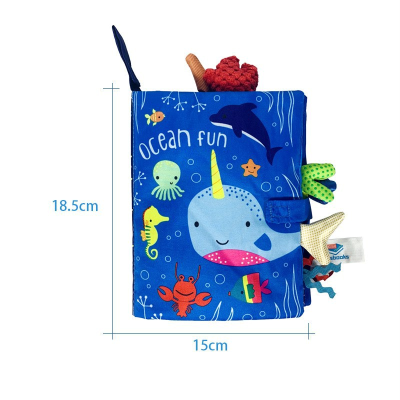 WD Buku Bantal Bayi Mainan Softbook Animal Tail Bayi Buku Kain Bayi Cloth Book Baby Buku Bunyi