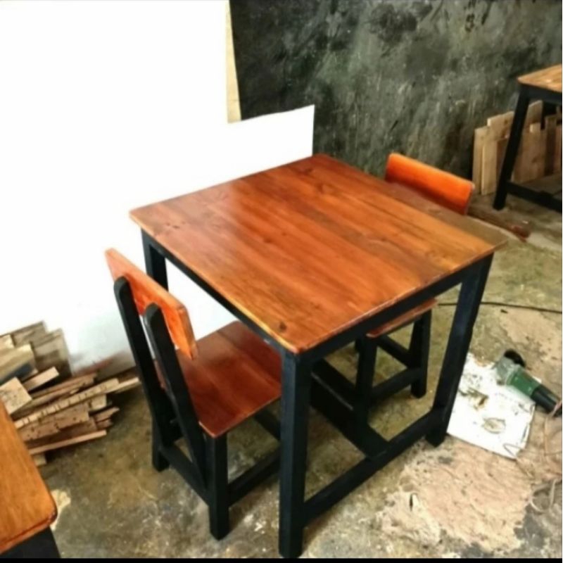 meja set cafe + 2 bangku sender