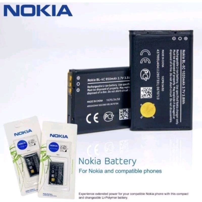 bl-5c bl-4c baterai original nokia bl4c bl5c