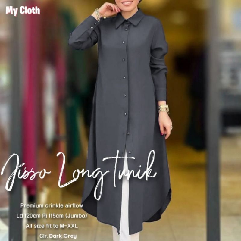 Curva Tunik dc/Jisso long tunik/tunik jumbo atasan muslim kekinian