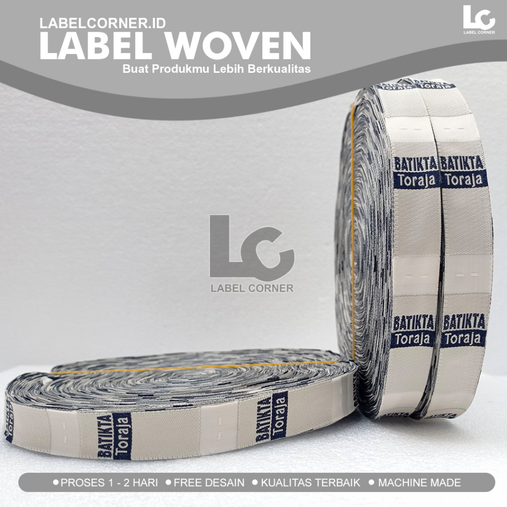 Label Woven Damask Rajut /label Baju Bordir / Label Jilab Tenun