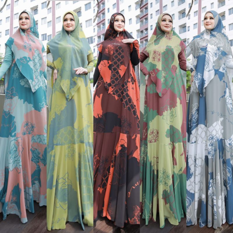 Jelita Series Vol 2 Omeiro Syari By Zulfha Iranda Original Gamis Ceruty Import Mix Jersey Printing E