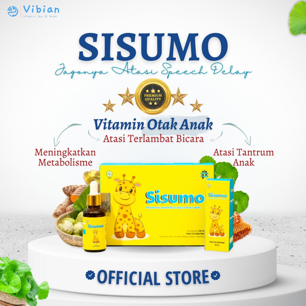 (Dapat 2 Botol) SISUMO Vitamin Telat Bicara Anak, Vitamin Speech Delay Expert