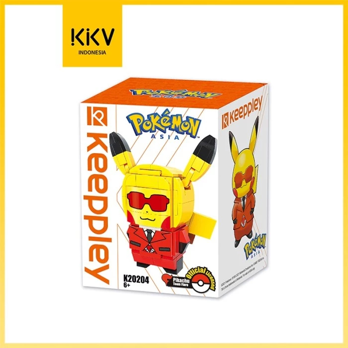 [KKV] QMAN Keeppley Pokemon Block Toy, Pikachu - Versi Flare
