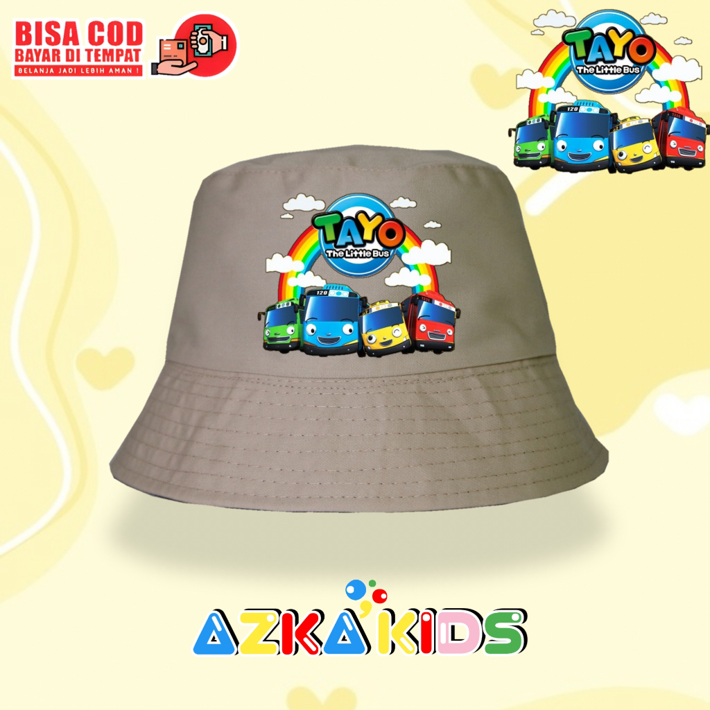 Topi bucket Hat anak laki-laki perempuan bus tayo