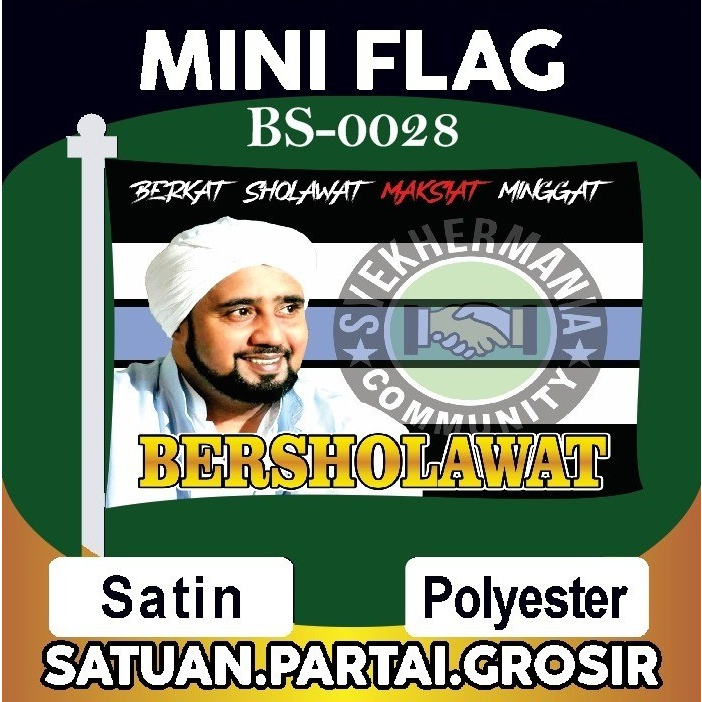 Bendera Syekhermania Terlaris / Mini Flag Syekhermania Bersholawat/ Umbul Umbul Syekhermania /
